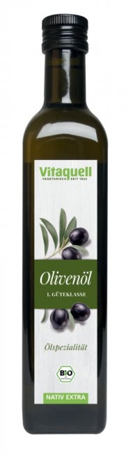 Vitaquell native Olivenöl bio Italien 500ml fruchtige Note mit typischer Bitterkeit
