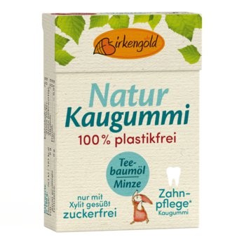 Birkengold: Xylit Kaugummi Teebaumöl Minze Natur (20 Stk)