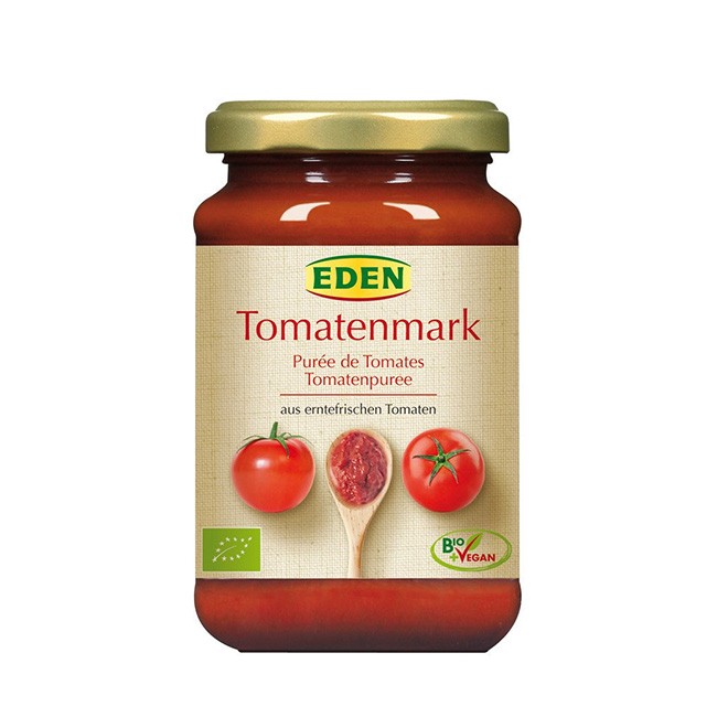 Eden Bio Tomatenmark im 370g-Glas - erntefrisch verarbeitet aus Italien