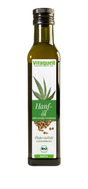 Vitaquell's aus frischen Saaten kaltgepresstes Hanföl 250ml
