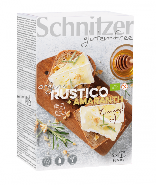 Schnitzer Rustico glutenfreies Bio Brot mit Amaranth 2x250g