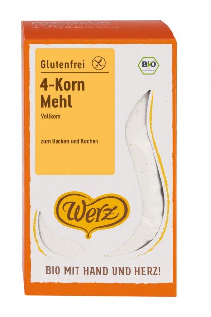 Werz : Glutenfreies 4-Korn Vollkorn-Mehl, bio (500g)