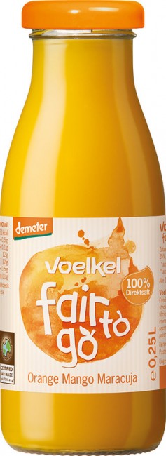 Voelkel: Fair to go - Orange Mango Maracuja Saft