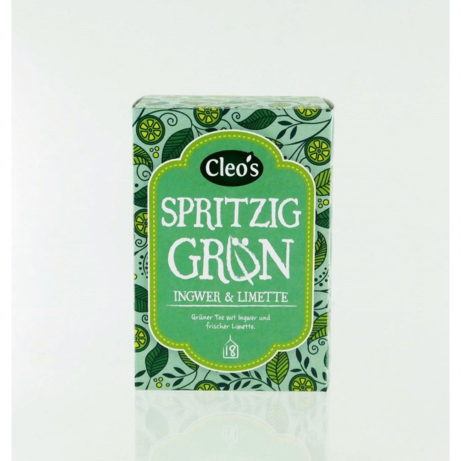 Cleo's Spritzig Grün Tee, bio (18 Beutel)