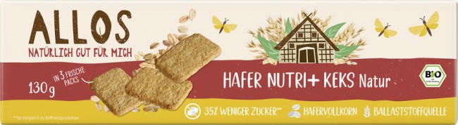 Allos : *Bio Hafer Nutri + Keks Natur (130g)