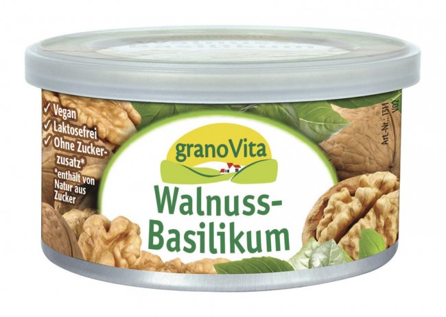 granoVita : Veganer Brotaufstrich Walnuss-Basilikum (125g)