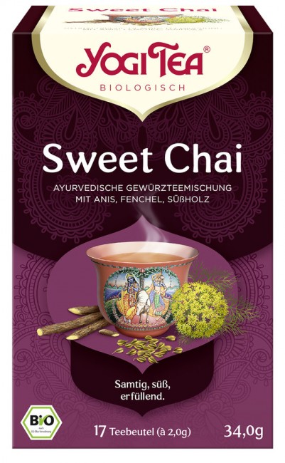 Yogi Tea Sweet Chai Tee ohne Gentechnik reine ayurvedische Gewürzmischung bio