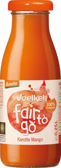 Voelkel Fair to go - Karotte Mango Saft, demeter (250ml)
