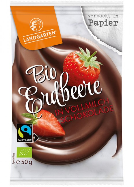 Landgarten : Bio Erdbeere in Vollmilch-Schokolade (50g)
