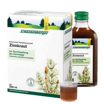 Bio Zinnkraut Presssaft von Schoenenberger ohne Zusatzstoffe schonend verarbeitetes Wildzinnkraut