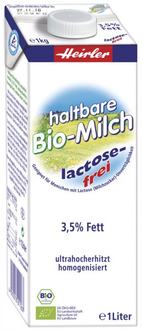 Heirler : H-Milch lactosefrei 3,5%, bio (1l)