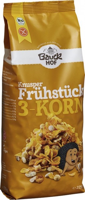 Bauckhof : glutenfreies Knusper Frühstück 3-Korn, bio (225g)