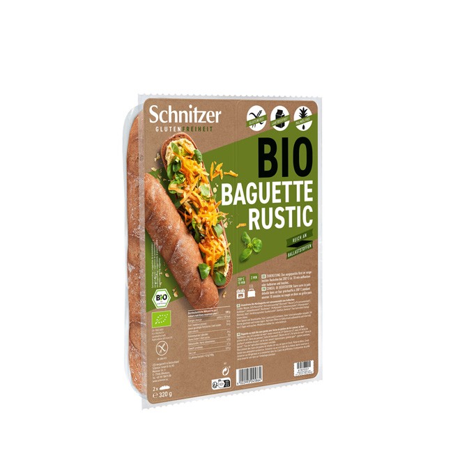Schnitzer : glutenfreies Baguette Rustic, bio (2x160g)