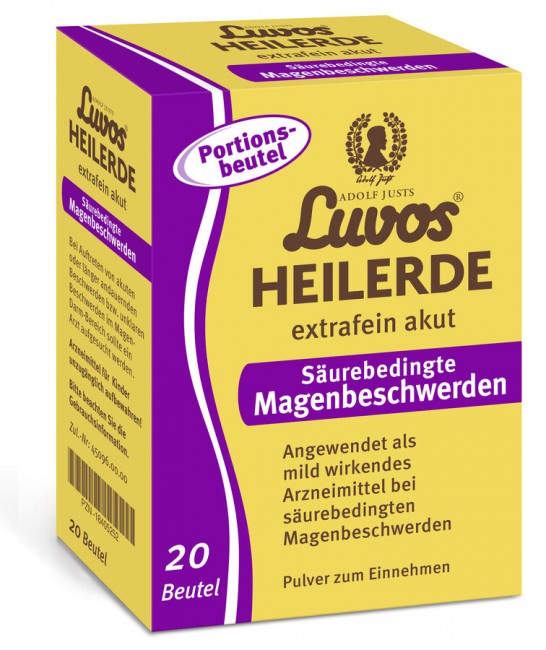Luvos : Adolf Justs Luvos-Heilerde extrafein akut Säurebed Magenbeschwerden Portionsbeut (20St)
