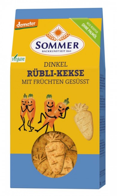 Sommer : Vegane Dinkel Rübli-Kekse, demeter (150g)