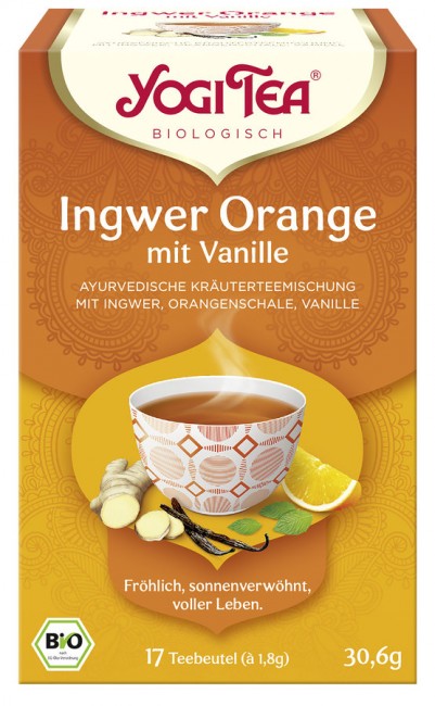 Yogi Tea Ingwer Orange mit Vanille Koscher Vegan mit Pfefferminze und Zitronengras 