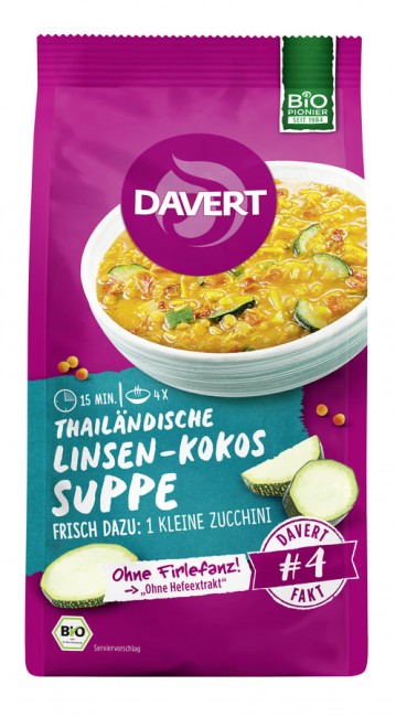 Davert : Thailändische Linsen-Kokos-Suppe, bio (170g)