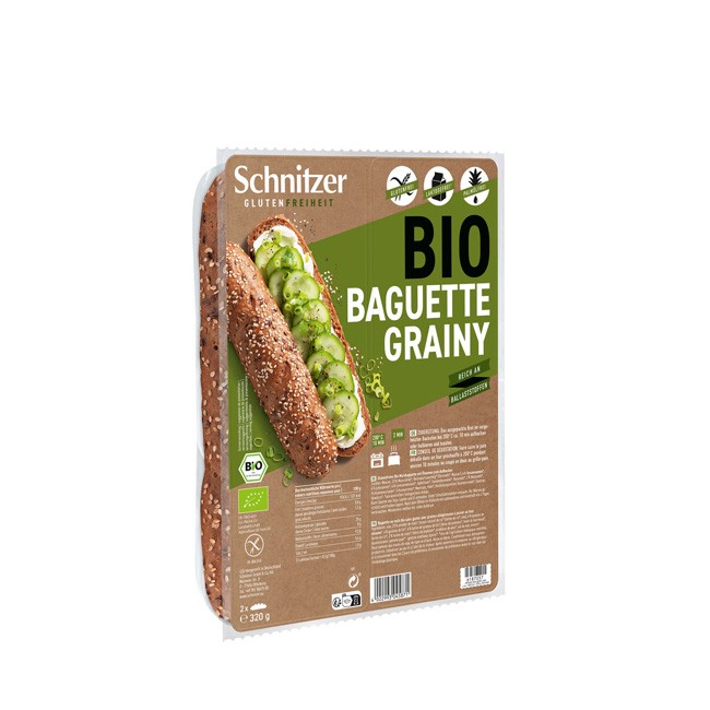 Schnitzer : glutenfreies Baguette Grainy, bio (2x160g)