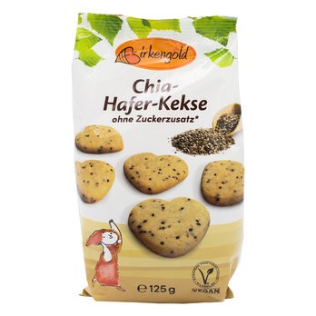 Birkengold: Chia Hafer Kekse - zuckerfreier Knabberspaß (125g)