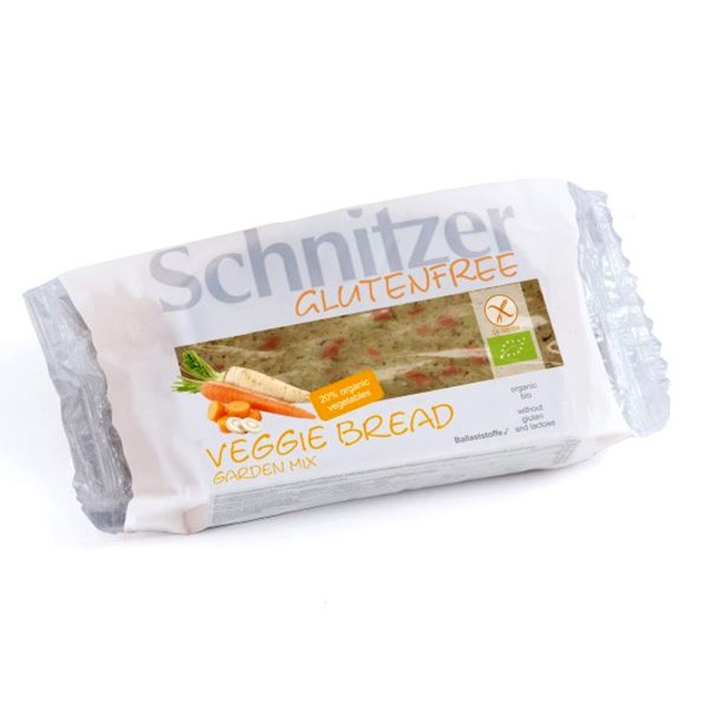 Bio Gartengemüse Brot gluten- und weizenfrei von Schnitzer 125g - geschnitten