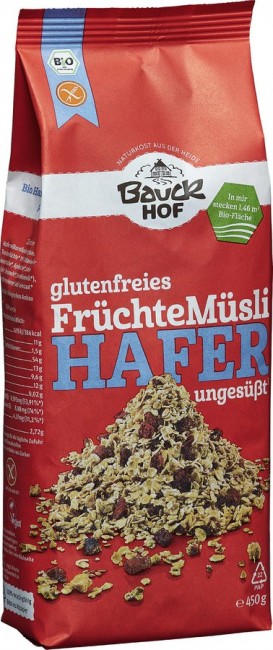 Bauckhof : glutenfreies Hafermüsli Früchte, bio (450g)