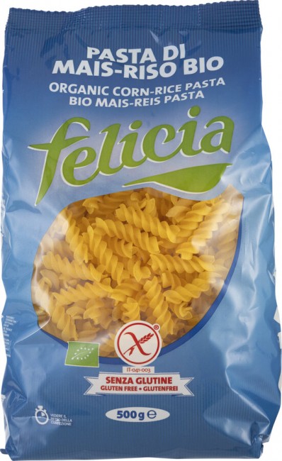 glutenfreie Fusilli aus Mais und Reis von Felicia Bio