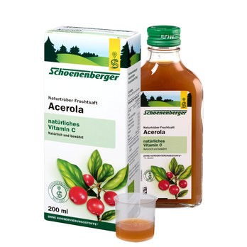 Schoenenberger naturtrüber Bio Acerola Kirschen versorgt Citrus-Allergiker mit Vitamin C aus Bio Anbau 200ml