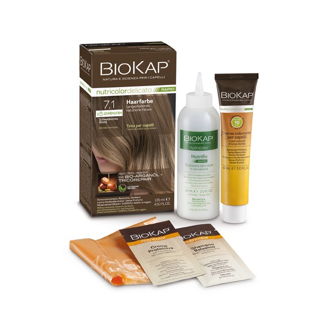 BioKap Nutricolor Rapid 10 Min. Haarfarbe 7.1 Schwedisches Blond