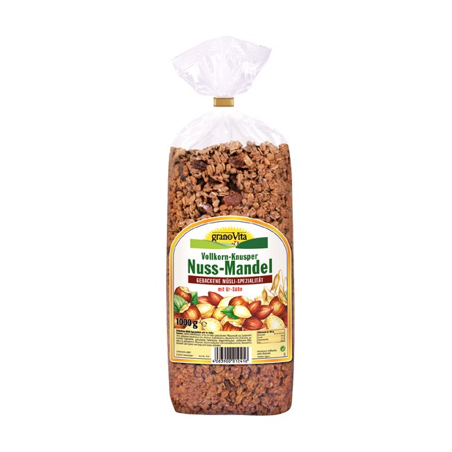 leckeres Bio Nussmandel-Knusper-Müsli mit Ursüße von granoVita 1000g