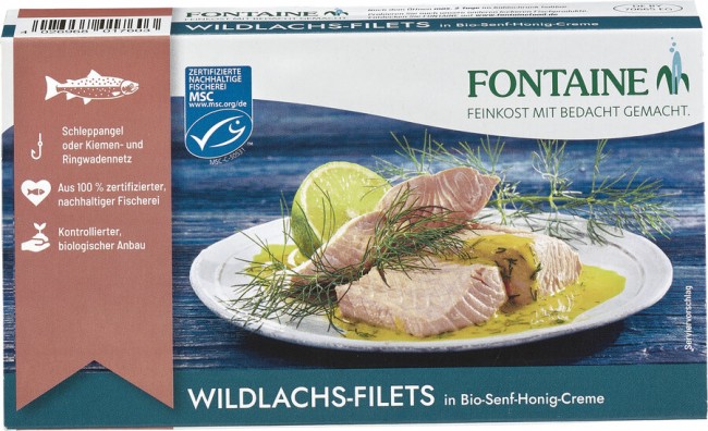 Fontaine : *Bio Wildlachs-Filet in Bio-Senf-Honig-Creme (200g)