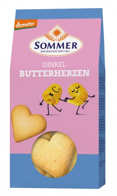 Sommer : Dinkel Butter-Herzen, demeter (150g)