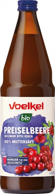 Bio Preiselbeer Muttersaft von Voelkel 750ml