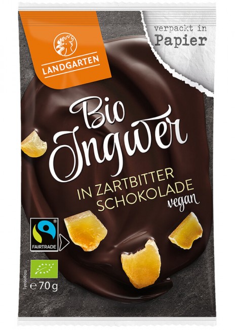 Landgarten : Bio Ingwer in Zartbitter-Schokolade (70g)