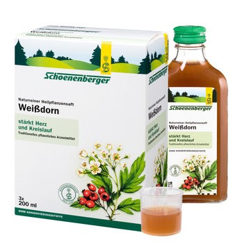 Schoenenberger : Naturreiner Heilpflanzensaft Weißdorn, bio (3x200ml)**