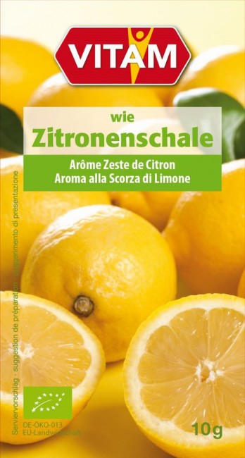 Vitam Zitronenschalen Aroma wie echte Zitronenschale bio vegetarisch 10g Packung