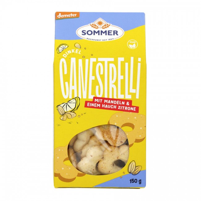 SOMMER : *Bio Dinkel Canestrelli mit Mandeln &amp; einem Hauch Zitrone (150g)