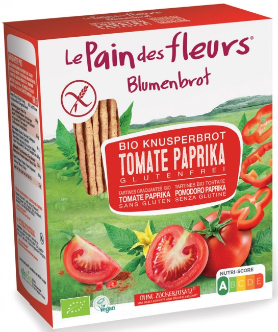 Blumenbrot : Knusperbrot Tomate und Paprika, bio (150g)