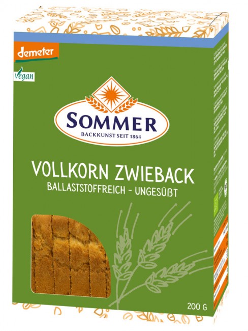 SOMMER : *Bio Demeter Weizen-Vollkorn Zwieback (200g)
