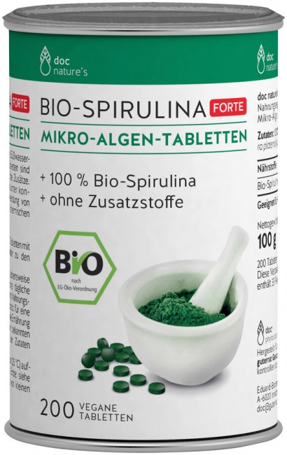 doc phytolabor : *Bio doc nature?s Bio-Spirulina FORTE Mikro-Algen-Tabletten (200St)
