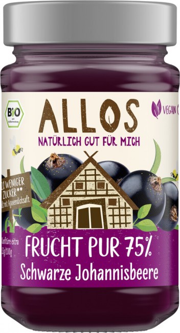 Allos : *Bio Frucht Pur 75% Schwarze Johannisbeere (250g)