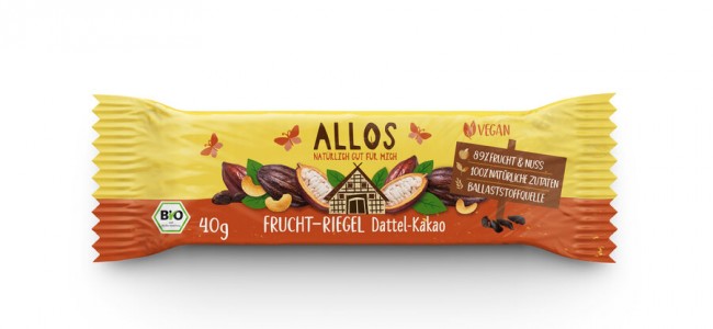 Allos : *Bio Frucht-Riegel Dattel Kakao (40g)