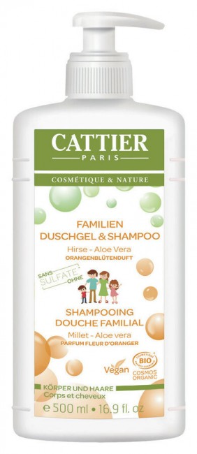Cattier : Familien Duschgel & Shampoo Orangenblüte, bio (500ml)