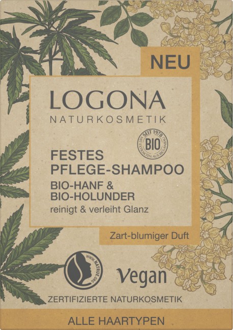 Logona : Festes Pflege-Shampoo Bio-Hanf & Bio-Holunder, bio (60g)**