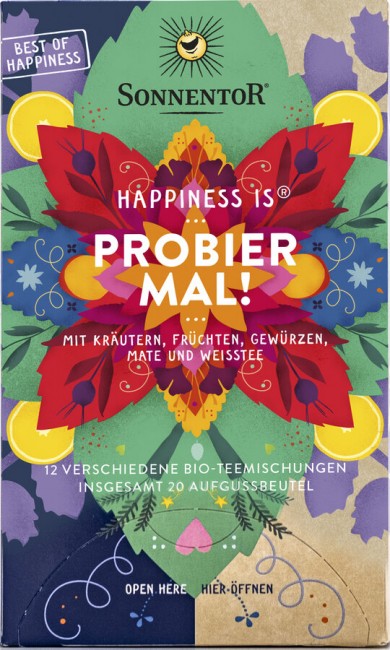 Sonnentor : *Bio Happiness is® Probier mal!, Doppelkammerbeutel (31,4g)