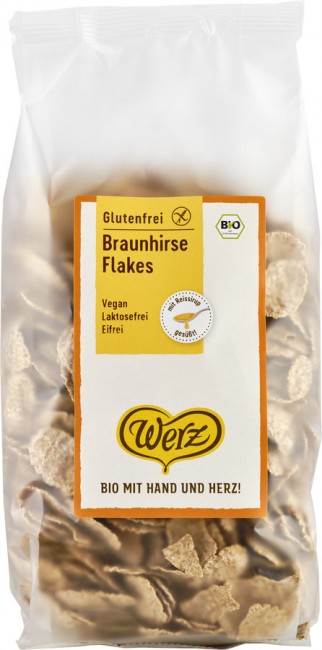 Leckere Braunhirse Flakes von Werz - 250g Packung