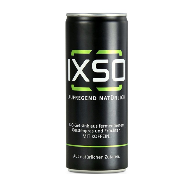 IXSO Bio Gerstengrasgetränk mit Kohlensäure und Koffein - samtweiche 250ml Dose