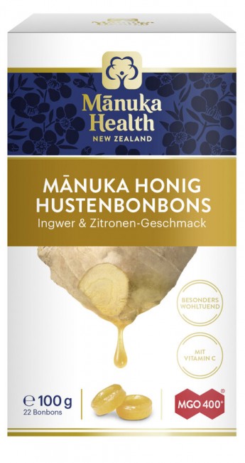 Manuka Health : Hustenbonbons MGO 400+ Ingwer & Zitrone (100g)