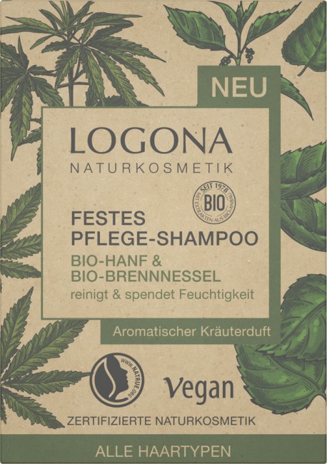 Logona : Festes Pflege-Shampoo Bio-Hanf & Bio-Brennnessel, bio (60g)**