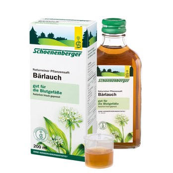 Naturreiner Bio Bärlauch Pflanzensaft mit wertvollen Flavonoiden von Schoenenberger 