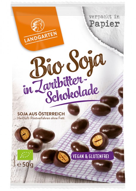 Landgarten : *Bio Bio Soja in Zartbitter-Schokolade 50g (50g)
